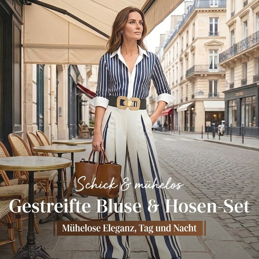 Gestreiftes Shirt & weite Hose im Set – bequem & stilvoll für den Alltag