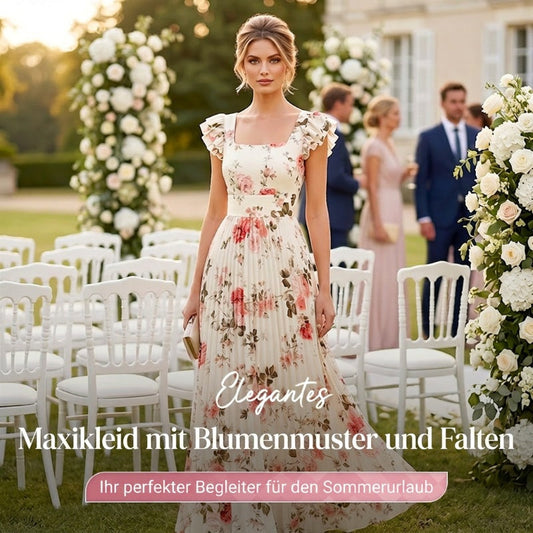 👗🌺 ELEGANTES BLUMENPRINT-MAXI-KLEID MIT PLISSEEFALTEN – 50% RABATT! Romantisch, schmeichelhaft & perfekt für Frühling, Sommer & festliche Anlässe 💫