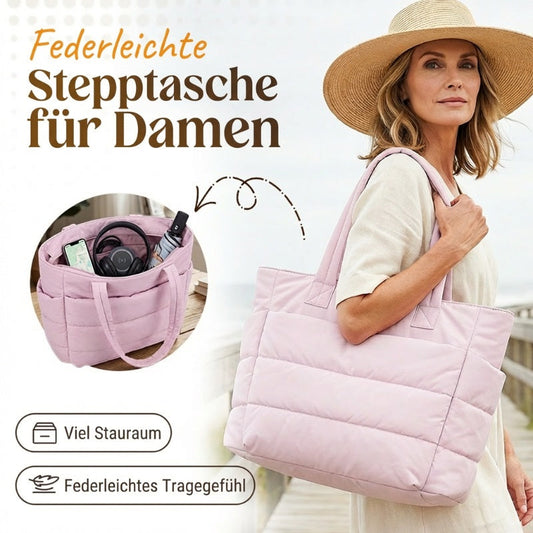 💜Begrenzter Verkauf 60 % RABATT 👜Wasserdichte Luftpolstertasche für Damen, 20 l, flauschige Tragetasche, gesteppte Laptop-Schulterhandtasche