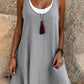 🎁Letzter Tag der Aktion: 50% Rabatt🔥 Lässiges, lockeres, ärmelloses Tanktop-Kleid in Layering-Optik für Damen