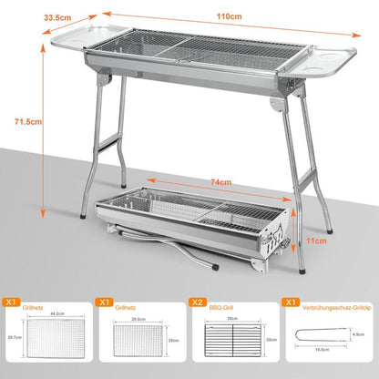 💎 -54% AUF DEN KLAPPBAREN HOLZKOHLEGRILL AUS EDELSTAHL! 💎 Kompakt, Tragbar & Perfekt für Camping und Garten ✨