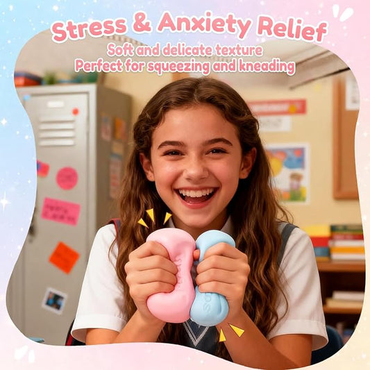 🧸 Squishy Ball mit Perlen | Sensorisches Fidget-Spielzeug zur Entspannung & Konzentration | 6×6×6 cm