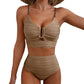 💥Strand-Hit✨Damen Push-Up Bikini mit hoher Taille