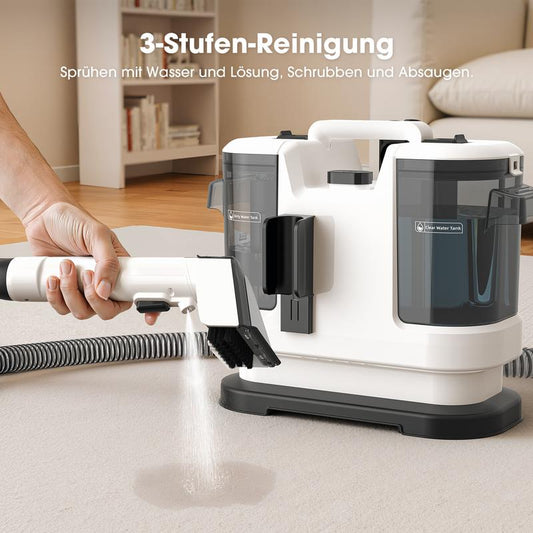 💎60 % Rabatt💎 4-in-1 Heißwasser-Stoffreiniger: ✨Dual-Tank & kraftvolle Tierhaarentfernung für Auto, Sofa & Teppich. Immer bereit für tiefenreine Frische! 🚗🛋️