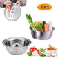 🥗 3-in-1 Set mit Schüssel, Abtropfschale & Reibe – Integrierter Abtropfkorb Zum Waschen, Abtropfen & Mischen Für Eine Effiziente Küche ✨