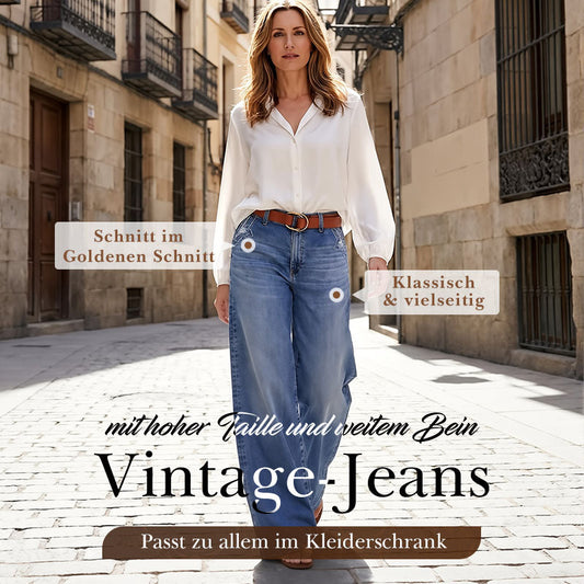 💎 -61% AUF VINTAGE JEANS! 💎 Damen Hochbund & Weitbein: Retro-Style, Bequeme Passform & Lässiger Look 👖✨