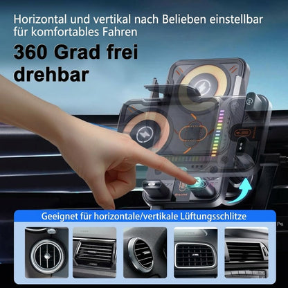 📢📢53 % Rabatt!! ⏰Intelligenter 2-in-1-Autotelefonhalter mit automatischer Drehfunktion und kabellosem Ladegerät⚡