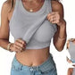 🔥 50% Rabatt!👚Geripptes Tanktop mit integriertem BH für Frauen