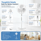 🥳HEISSER SALE 2026🥳💞50.000+ VERKAUFT!👵 📢📢⏰ Elektrischer Standventilator (40 cm) – 100 % Kupfermotor, 3 Geschwindigkeitsstufen, höhenverstellbar bis 1,25 m und geräuscharm – Weiß