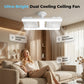 ✈Versandkostenfrei🌬️✨Deckenventilator mit Doppelkopf und LED-Licht – modernes Design mit Fernbedienung für Wohnzimmer & Schlafzimmer
