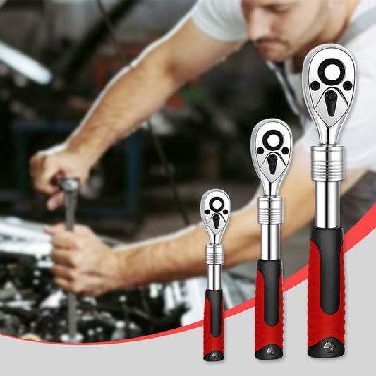 72-tooth extendable ratchet wrench with quick release lock