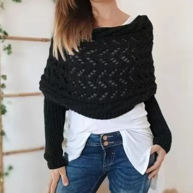 💥Women’s Knitted Cut-Out Shawl Poncho Wrap