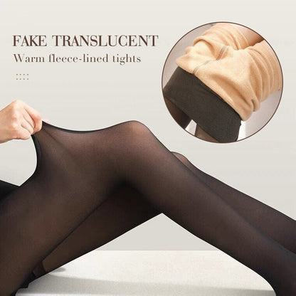 🔥Flawless Legs Fake Translucent Warm Plush Lined Elastic Tights🔥