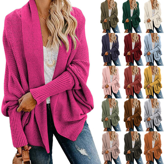 🎁Early Xmas Sales - 50% OFF✨Woman'S Batwing Cable Knitted Slouchy Oversized Cardigan Sweater