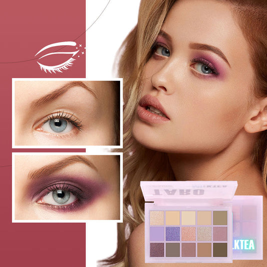 15-Color Long-Lasting Eyeshadow Palette with Brush