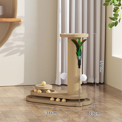 🐱 NEU! 🧶 Interaktiver Kratzbaum für Katzen mit Federangel und Kugeln – Kratzspaß & Selbstbeschäftigung – Sisalpfosten, stabile Basis, federnde Spielmodule – Ideal für Wohnung & aktive Katzen – Klettern, Kratzen, Jagen in einem 🐾