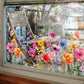 Bunter Blumenstrauß-Fensteraufkleber🖼️ (beliebig zuschneidbar)