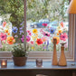 Bunter Blumenstrauß-Fensteraufkleber🖼️ (beliebig zuschneidbar)