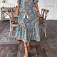 Damen Sommerkleid mit Tunika-Ausschnitt und Blumenmuster
