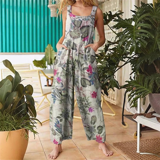 🌼 Flowy, Fun & Totally You! Women’s Printed Wide-Leg Overalls