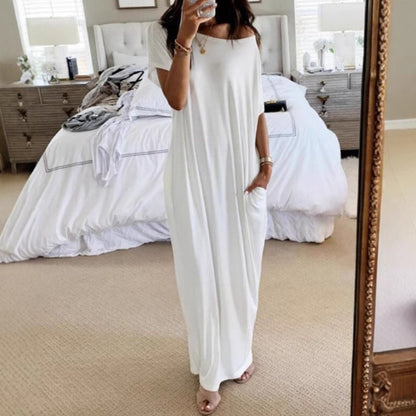 💎64 % Rabatt☀️🌿 Langes Sommerkleid für Damen – luftig, locker & einfarbig: Perfekt für heiße Tage. Kurzärmelig & knöchellang für maximalen Tragekomfort ✨🌸 Jetzt entdecken!