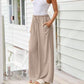 💎67% Rabatt 👖Damen Leinenhose, locker geschnittene Wide-Leg-Hose mit Taschen und Kordelzug, bequem und ideal für Freizeit und Alltag🌸