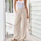 💎67% Rabatt 👖Damen Leinenhose, locker geschnittene Wide-Leg-Hose mit Taschen und Kordelzug, bequem und ideal für Freizeit und Alltag🌸