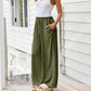 💎67% Rabatt 👖Damen Leinenhose, locker geschnittene Wide-Leg-Hose mit Taschen und Kordelzug, bequem und ideal für Freizeit und Alltag🌸