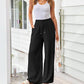 💎67% Rabatt 👖Damen Leinenhose, locker geschnittene Wide-Leg-Hose mit Taschen und Kordelzug, bequem und ideal für Freizeit und Alltag🌸