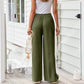 💎67% Rabatt 👖Damen Leinenhose, locker geschnittene Wide-Leg-Hose mit Taschen und Kordelzug, bequem und ideal für Freizeit und Alltag🌸