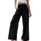 💎67% Rabatt 👖Damen Leinenhose, locker geschnittene Wide-Leg-Hose mit Taschen und Kordelzug, bequem und ideal für Freizeit und Alltag🌸