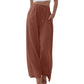 💎67% Rabatt 👖Damen Leinenhose, locker geschnittene Wide-Leg-Hose mit Taschen und Kordelzug, bequem und ideal für Freizeit und Alltag🌸