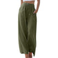 💎67% Rabatt 👖Damen Leinenhose, locker geschnittene Wide-Leg-Hose mit Taschen und Kordelzug, bequem und ideal für Freizeit und Alltag🌸