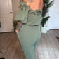 Schulterfreier Jumpsuit mit Volants