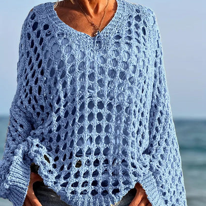 💎 -60% AUF DAMEN-HÄKELSTRICK-TOP ! 💎 Luftiges Strickdesign, Lockere Passform & 6 Farben Zur Wahl ✨