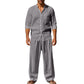 👔⏰ ZEITLICH BEGRENZTES SPECIAL – 50% RABATT! Herren Casual Atmungsaktives Hemd und Hose Set – Lässig, bequem & perfekt für Arbeit & Alltag 🍂