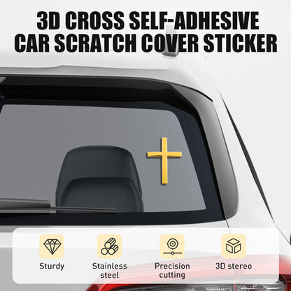 💥 ACHETEZ 1 OBJET, OBTENEZ-EN 1 GRATUIT ! 🚗✝️ Autocollants Badge Croix Métal Jésus Christ – Couvre-rayures Auto Adhésif 3D 🌟 📢📢 Vente Flash ⚡ : Se termine dans 3 heures ! ⏰⏰