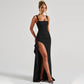 💎72% Rabatt 👗Ärmelloses Bodycon-Kleid mit Karree-Ausschnitt und hohem Seitenschlitz✨