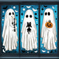 Halloween-Geister Statische Fensteraufkleber – Doppelseitige, wiederverwendbare Deko