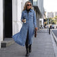 🧥 65% RABATT! 👖 Lange Jeansjacke – Zugeknöpft für Eleganz, Aufgeknöpft für Flair & Perfekt für Frühling & Herbst 💙