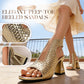 💎 59% RABATT! 💎 Elegante Peep-Toe-Sandalen mit Absatz für Damen – Gewebte Struktur, Stabiler Blockabsatz & Atmungsaktives Design 👠🌿