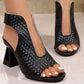 💎 59% RABATT! 💎 Elegante Peep-Toe-Sandalen mit Absatz für Damen – Gewebte Struktur, Stabiler Blockabsatz & Atmungsaktives Design 👠🌿
