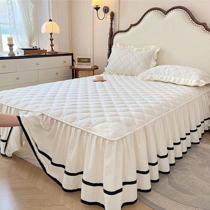 🛏50 % Rabatt✨ Exklusiver Bettrock mit feiner Steppung – Stilvolle Ergänzung für ein harmonisches Schlafzimmer