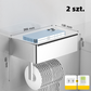 Toilettenpapierhalter mit Ablage und Ablagefach – Montage ohne Bohren