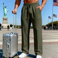 🛒 50 % Rabatt 👖Herrenhose mit elastischem Bund und Kordelzug, gerader Schnitt