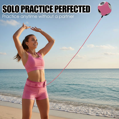 📢📢50% RABATT !! ⏰Volleyball-Trainingshilfe mit elastischer Kordel – 50% Rabatt! Solo-Aufschlag- & Angriffstraining, verstellbarer Hüftgurt, 2 Hand-Trainer – Technik schnell verbessern. 🎯