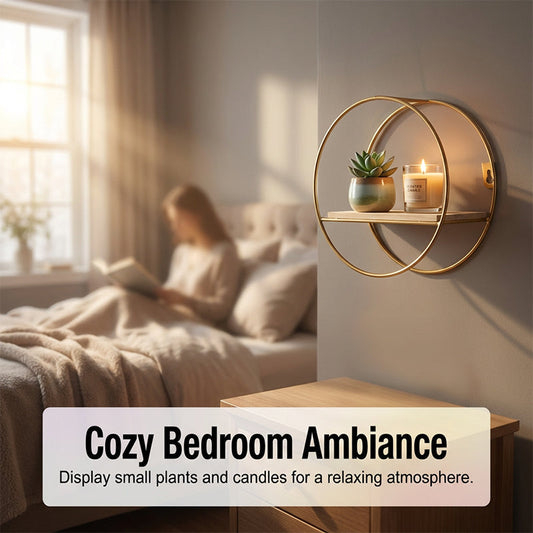 🔥🔥67 % Rabatt 🍃Runde metallene wandmontierte Ablage🌸Regal – der perfekte goldene Akzent💕