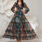 ⏳Nur für kurze Zeit: 54 % Rabatt⏰Romantisches Blumenkleid mit V-Ausschnitt und Laternenärmeln👗