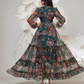 ⏳Nur für kurze Zeit: 54 % Rabatt⏰Romantisches Blumenkleid mit V-Ausschnitt und Laternenärmeln👗