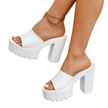 💎54 % Rabatt👡Schlupf-Zehenfreie-Sandalen mit Gummiprofilsohle🌊Modisches Design für einen kühlen Sommer